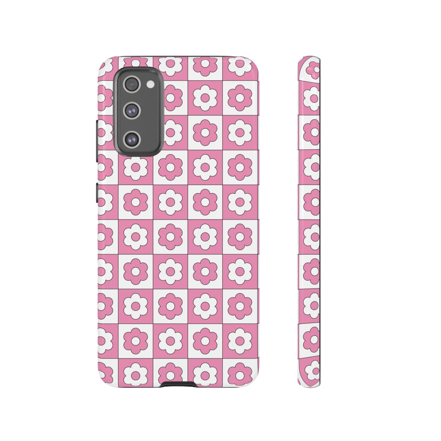 Checker Flower Tough Phone Cases