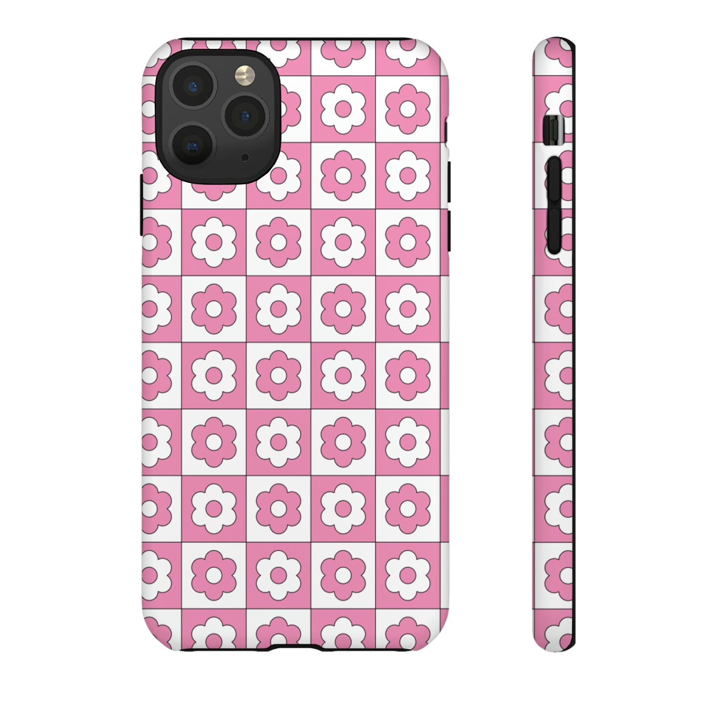 Checker Flower Tough Phone Cases