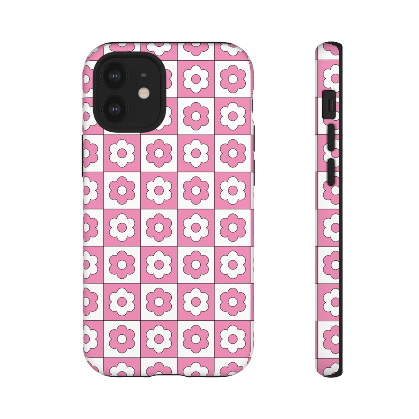 Checker Flower Tough Phone Cases