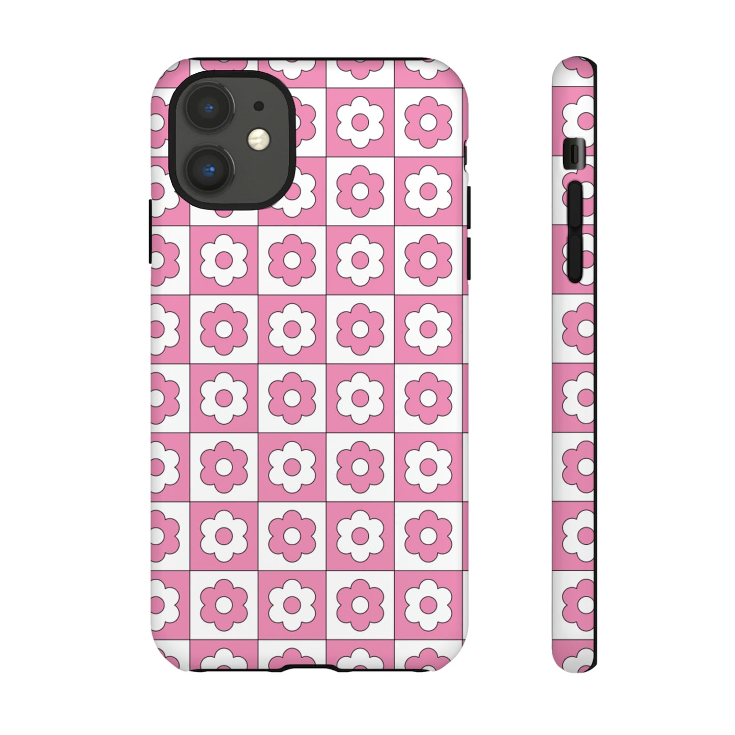 Checker Flower Tough Phone Cases