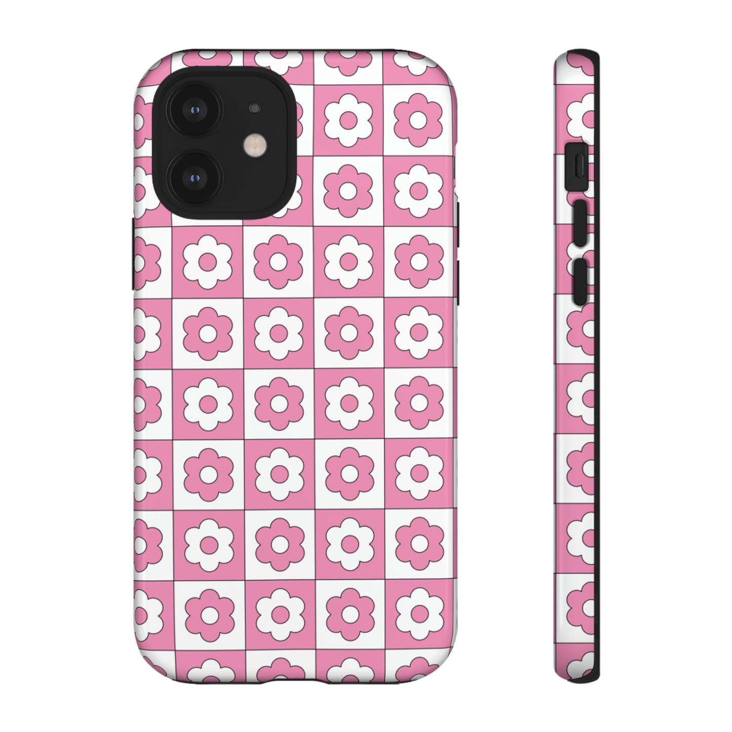 Checker Flower Tough Phone Cases