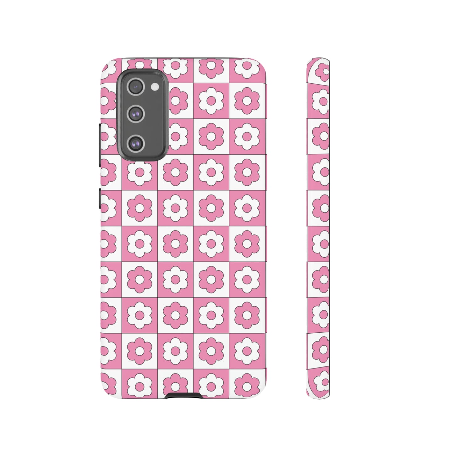 Checker Flower Tough Phone Cases