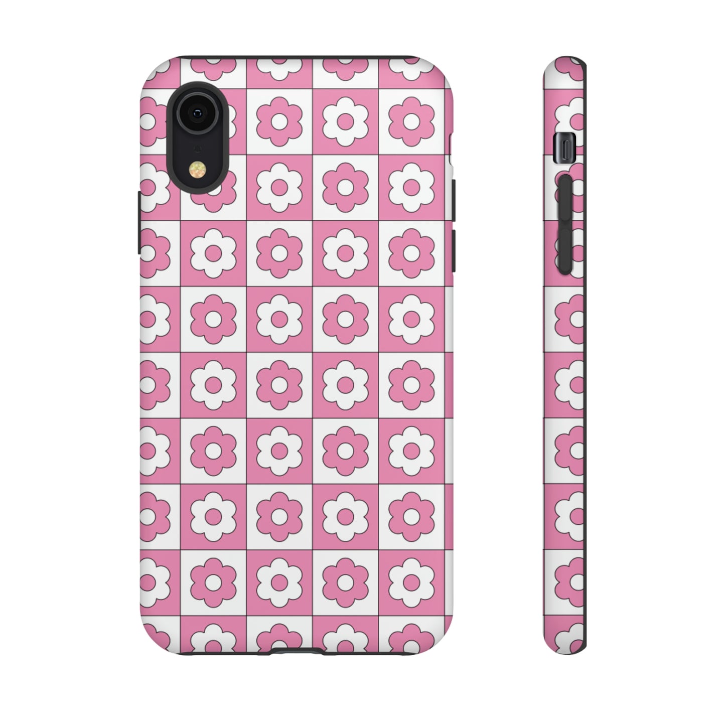 Checker Flower Tough Phone Cases