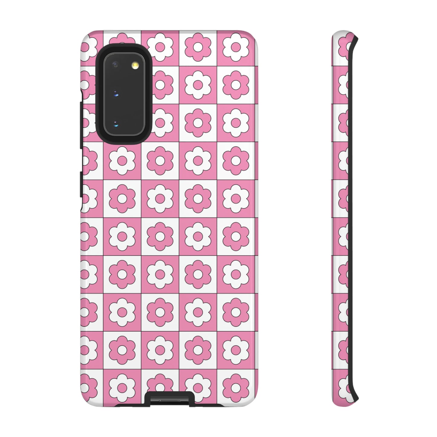 Checker Flower Tough Phone Cases