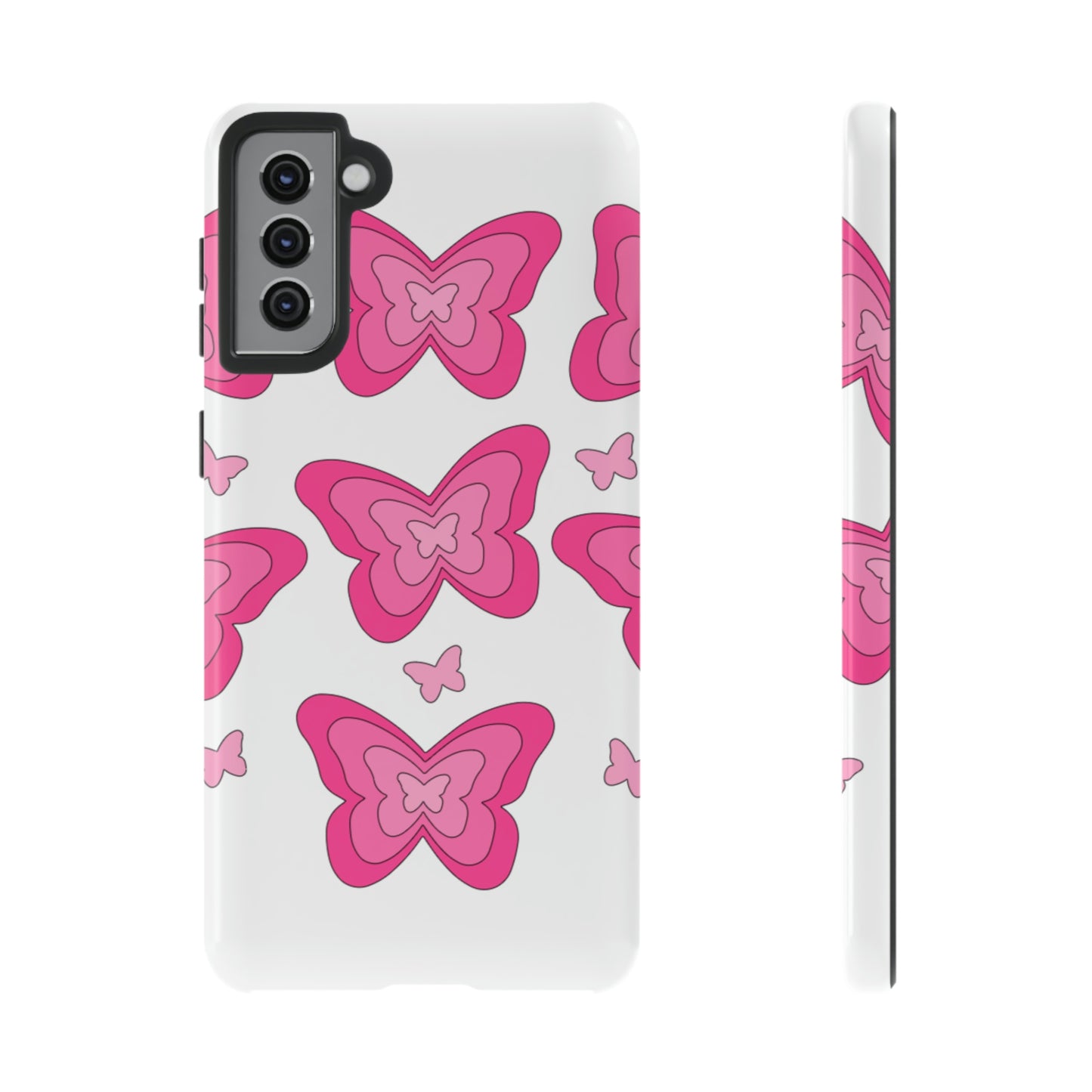 Pink Butterfly Tough Phone Cases