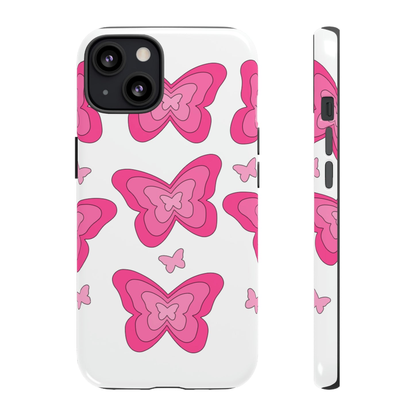 Pink Butterfly Tough Phone Cases