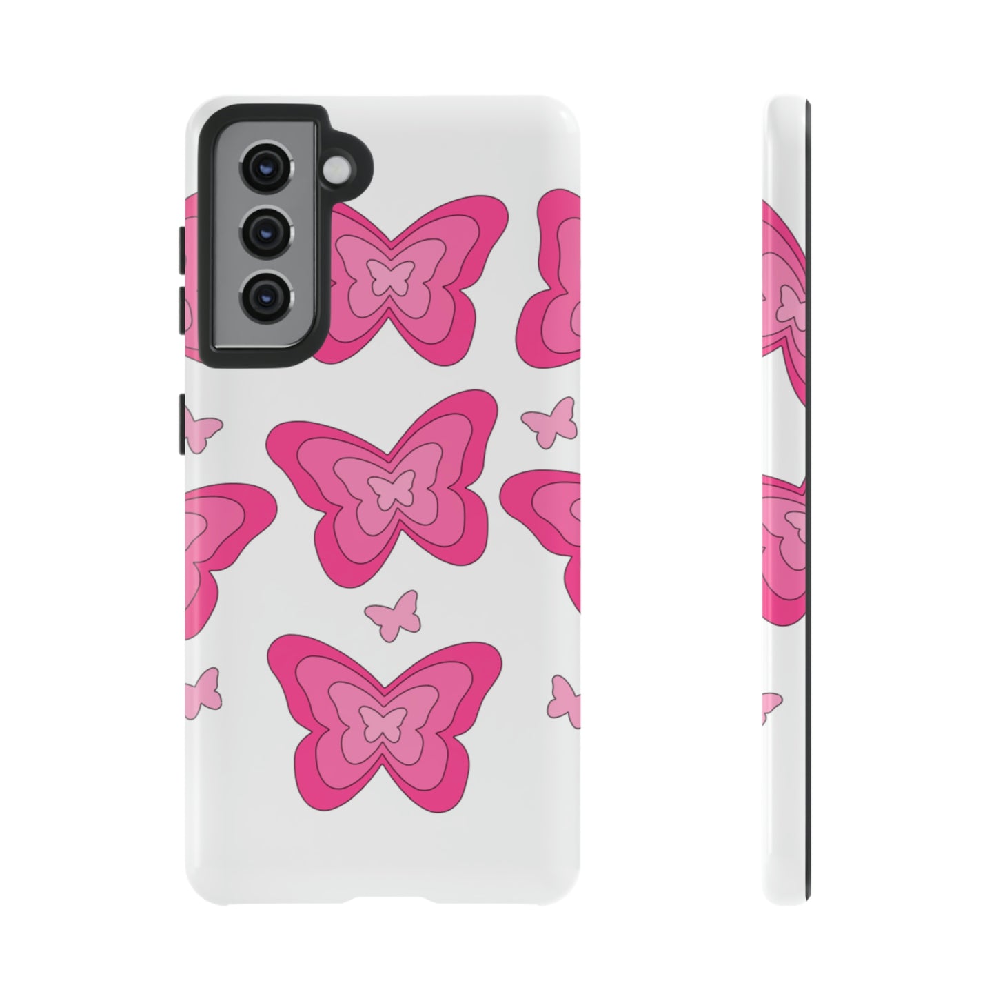 Pink Butterfly Tough Phone Cases