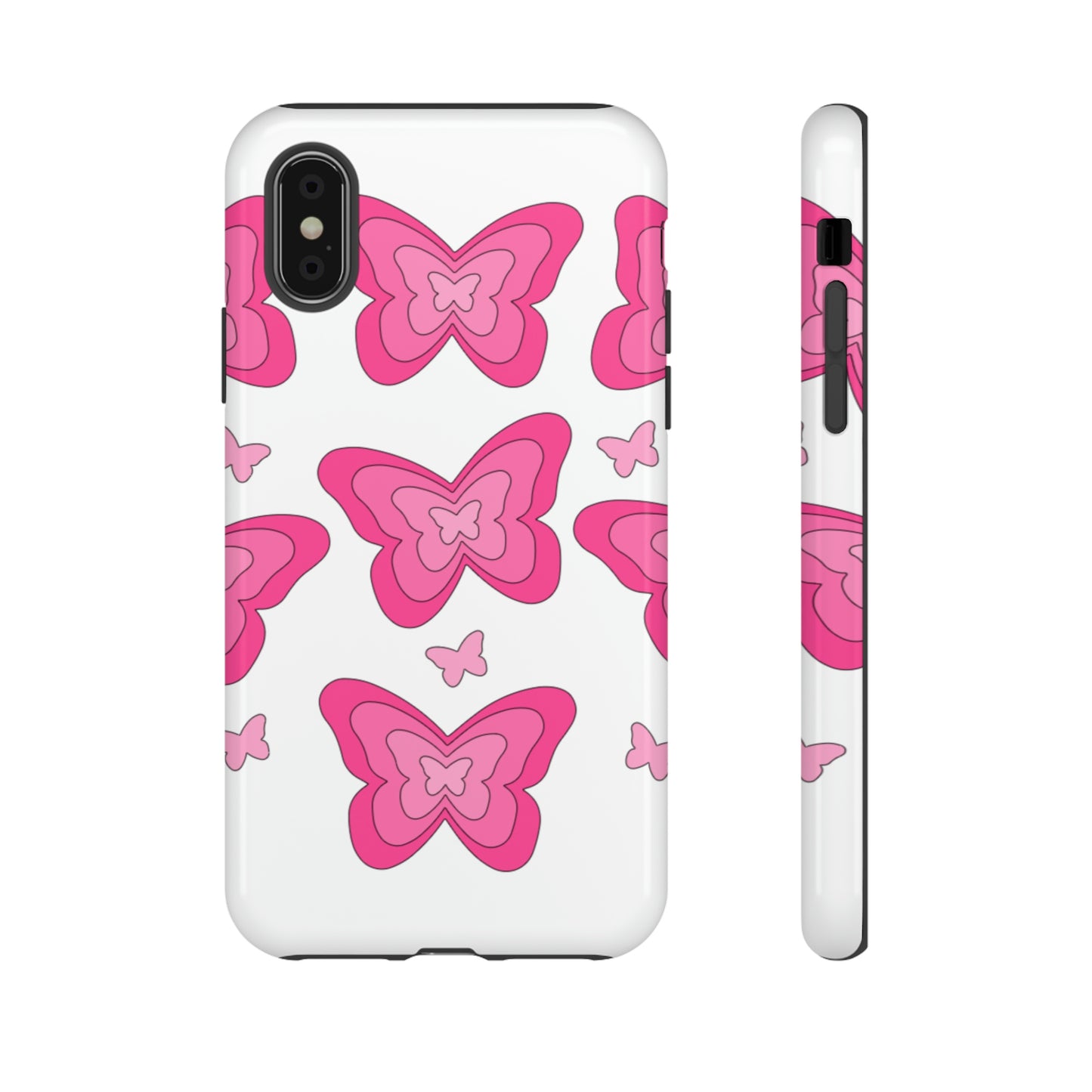 Pink Butterfly Tough Phone Cases