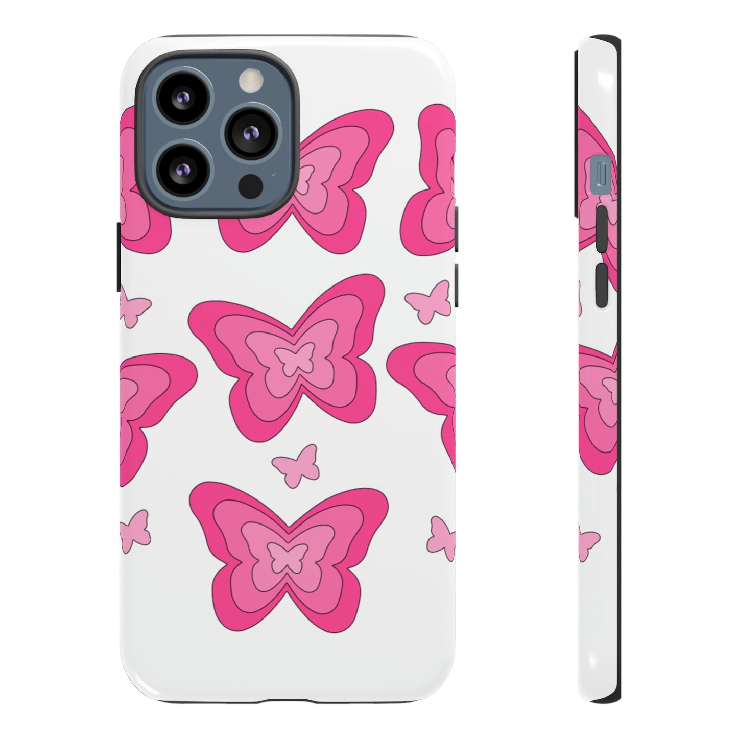 Pink Butterfly Tough Phone Cases