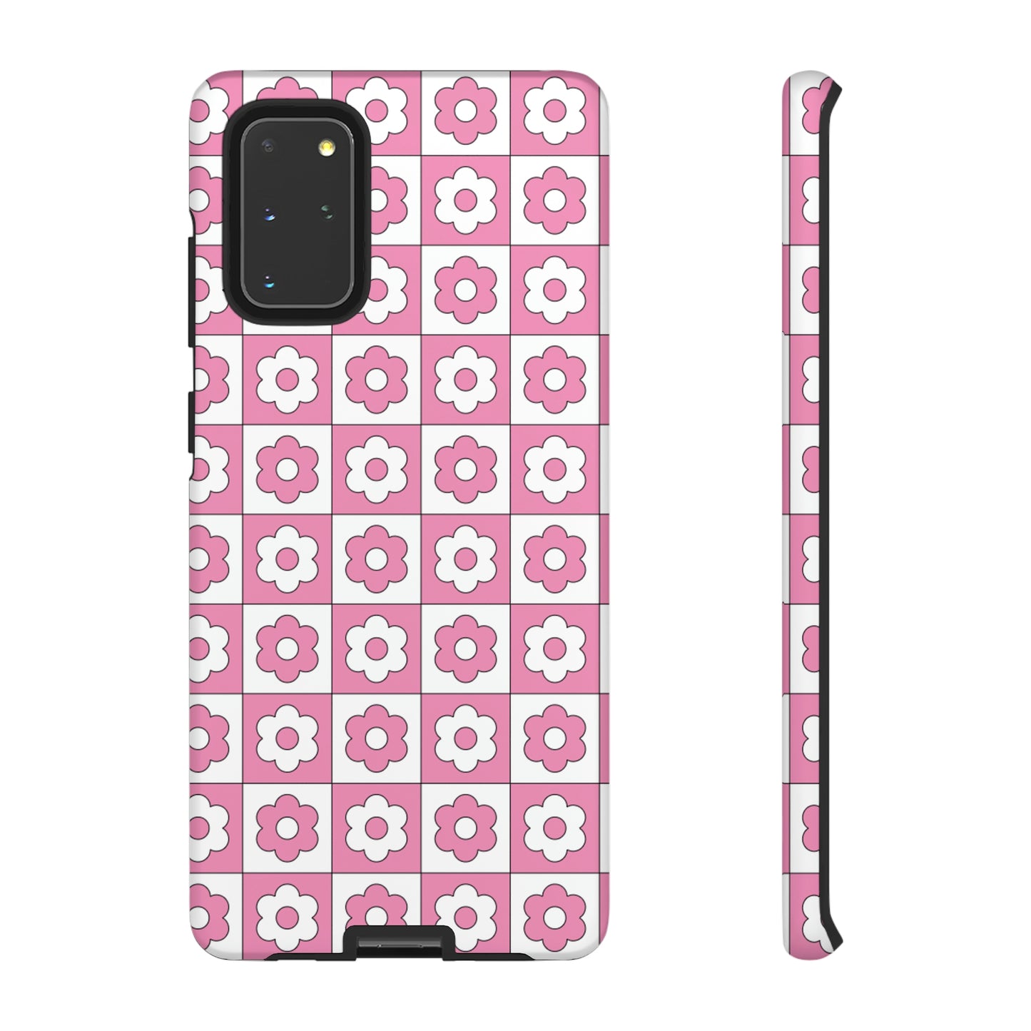 Checker Flower Tough Phone Cases