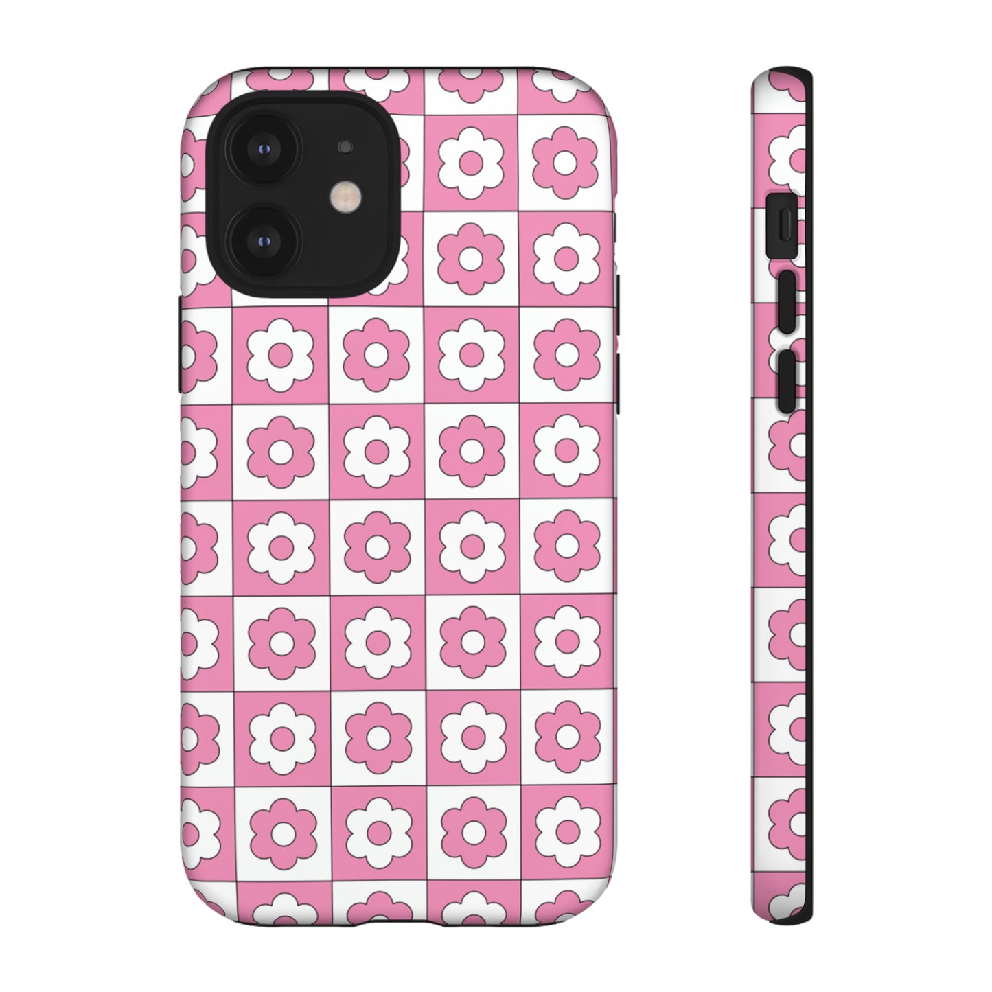 Checker Flower Tough Phone Cases