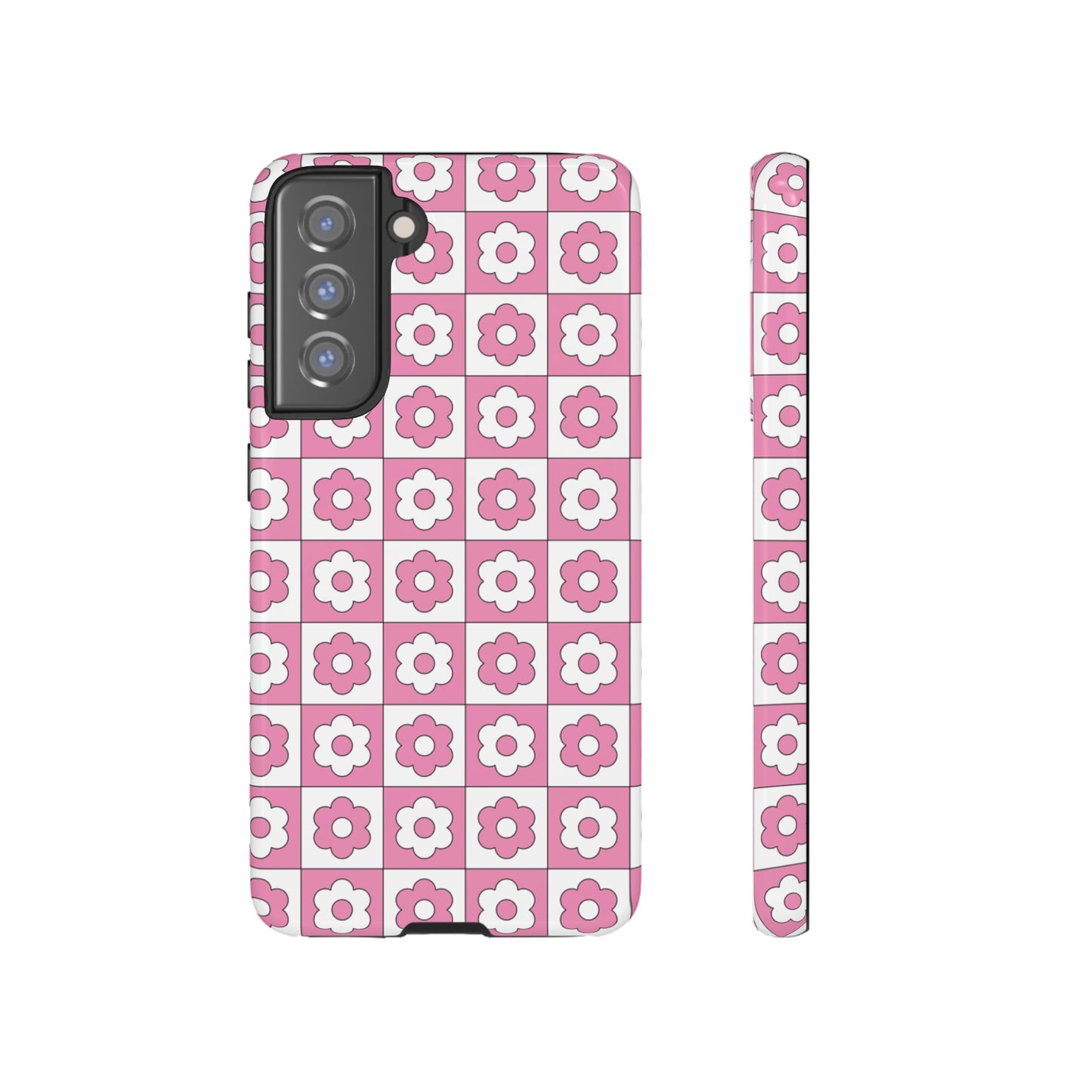 Checker Flower Tough Phone Cases