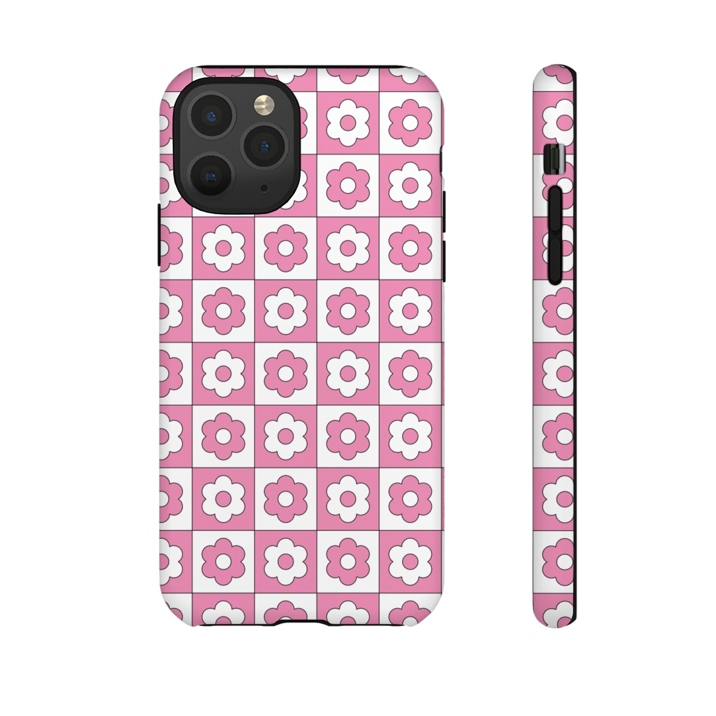 Checker Flower Tough Phone Cases